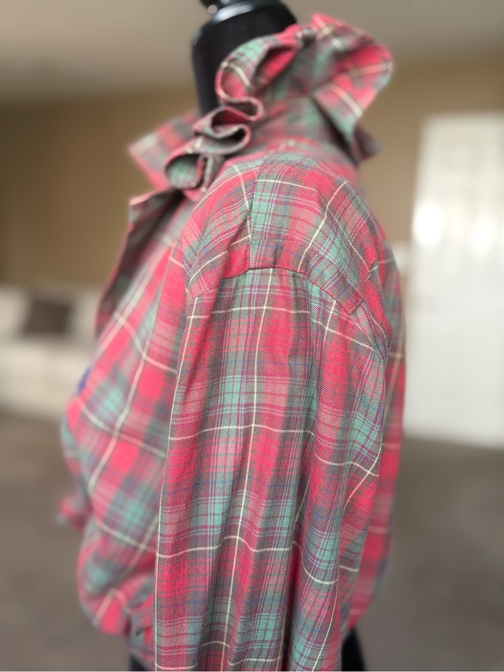 Reworked Ralph Lauren Christmas Plaid Button-Down Shirt - size m/l - Picture 3 of 7